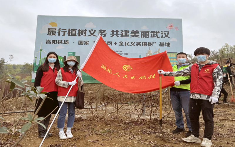 湖北人民出版社开展“喜迎二十大 共植青年林”植树活动